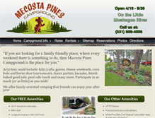 Tablet Screenshot of mecostapinescampground.com